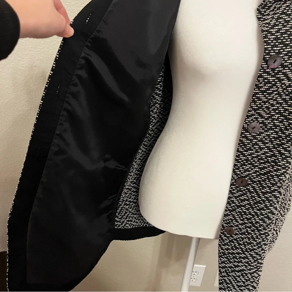 Zozo black & white tweed jacket with three-quarter length sleeves size medium - Picture 14 of 15